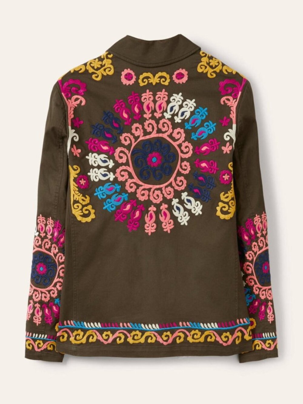 Boden Olive Green Embroidered Utility Jacket - Picture 1 of 10